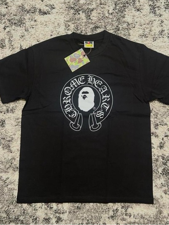 Bape Other - Bape Black Short Sleeve Tee with White Ape Head Graphic
